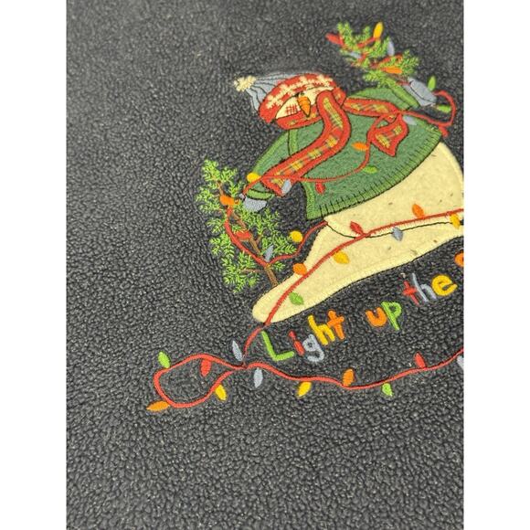 Vintage C&B Sport Blue Red XL Embroidered Snowman Xmas Lights Fleece Sweatshirt - Picture 5 of 9